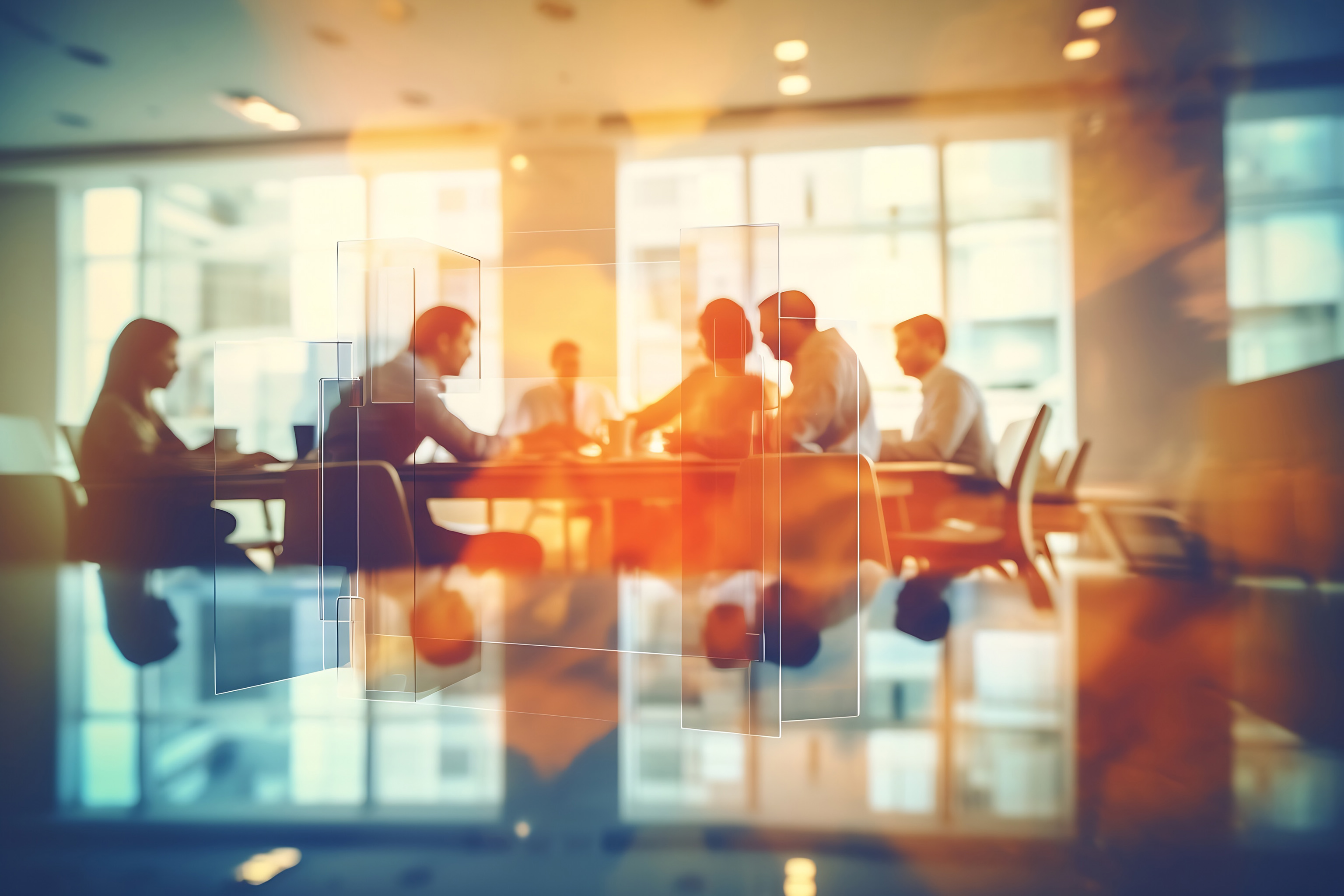 Personas hablando en una reunión